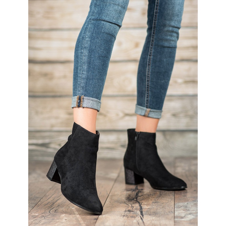 Filippo Bottes en daim classiques noir 1