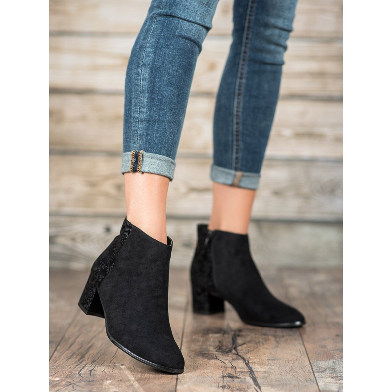 Filippo Bottines en daim à fleurs noir 2