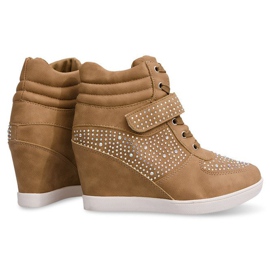 Baskets Baskets Sur Bottes Compensées 3188 Kaki multicolore vert 2