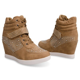 Baskets Baskets Sur Bottes Compensées 3188 Kaki multicolore vert 4