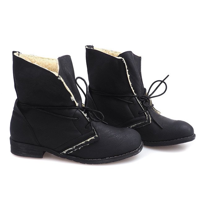 Bottines à Lacets Avec Fourrure 8848 Noir le noir 1