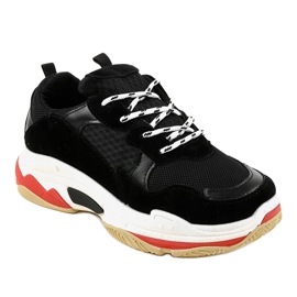 Chaussures de sport noires à la mode LL1710 le noir 1