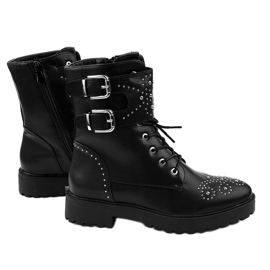 Bottes hautes noires pour femmes avec fermeture éclair A-321 1