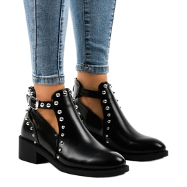 Bottes noires pour femmes sur le poteau A-407 le noir 1