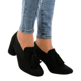 Escarpins en daim noir sur le montant LL-97P le noir 2