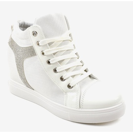 Baskets compensées blanches à sequins AN2959 1