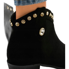 Bottines en daim noir ornées de JH356 le noir 4