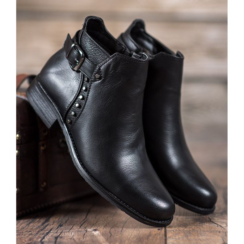 Cm Paris Bottes à talons plats le noir 1