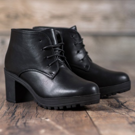 SHELOVET Bottes à lacets sur la plate-forme noir 2