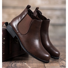 Small Swan Bottines Chelsea classiques brun 4