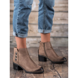 Vinceza Bottines en daim sur un bar brun 1