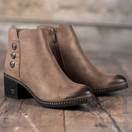 Vinceza Bottines en daim sur un bar brun 2