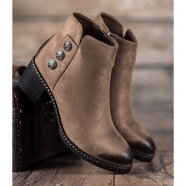 Vinceza Bottines en daim sur un bar brun 3
