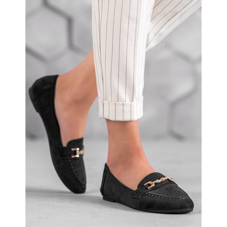 Abloom Seigneurs en daim avec ornement le noir 2