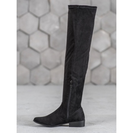 SHELOVET Cuissardes en daim le noir 1