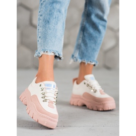 SHELOVET Chaussures de sport à lacets rose 2