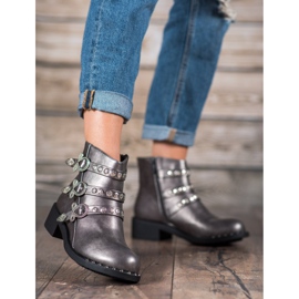 Forever Folie Bottes à clous gris 3