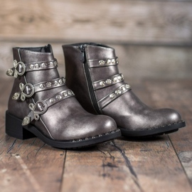 Forever Folie Bottes à clous gris 1