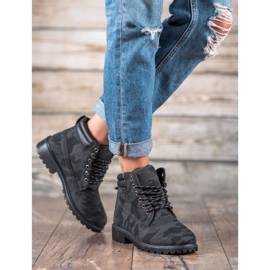 Marquiz Trappeurs à lacets Moro noir gris 2