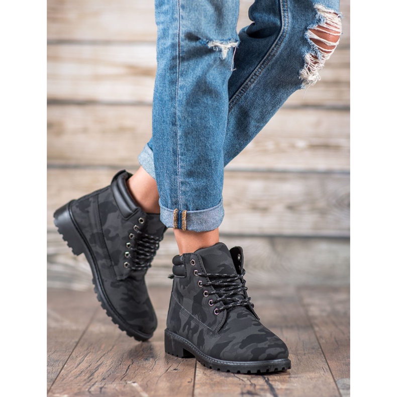 Marquiz Trappeurs à lacets Moro le noir gris 2 Marquiz Trappeurs à lacets Moro le noir gris 2