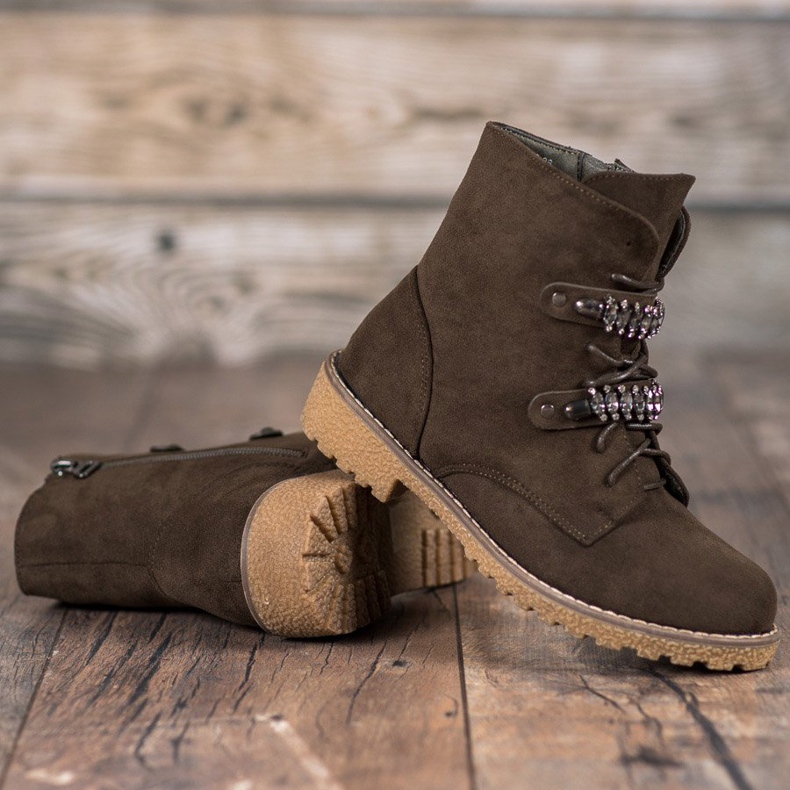 Bestelle Trappeurs avec des cristaux multicolore vert 1