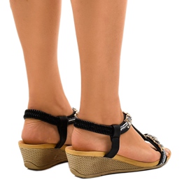 Sandales compensées noires à clous 9-59 le noir 3