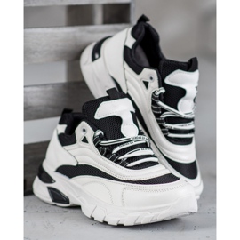 SHELOVET Baskets mode blanc noir 1