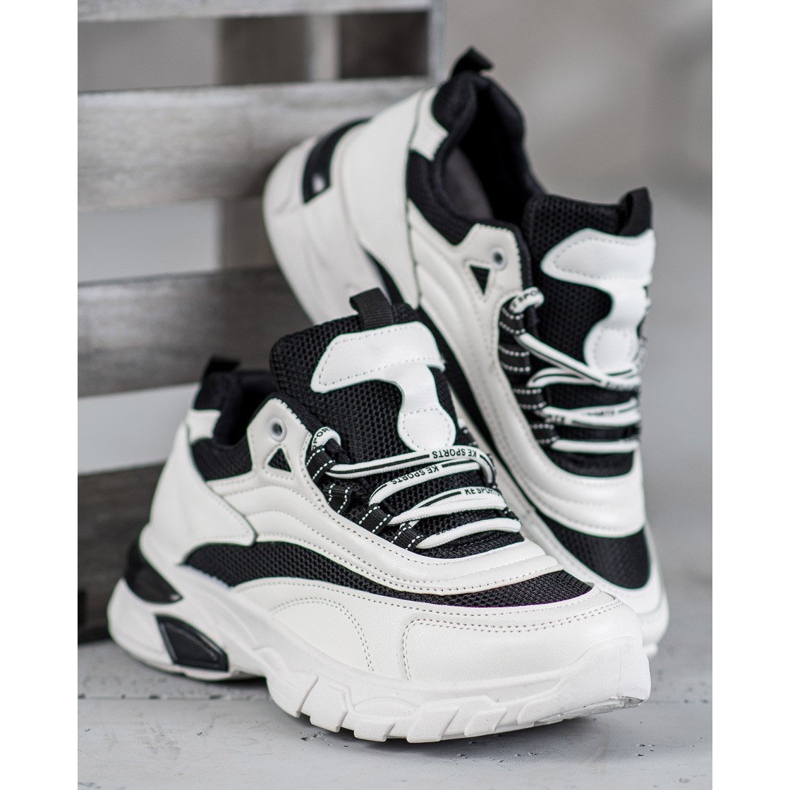 SHELOVET Baskets mode blanche le noir 1