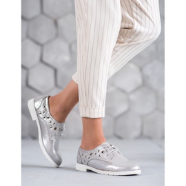 SHELOVET Chaussures nouées avec cuir écologique gris 1