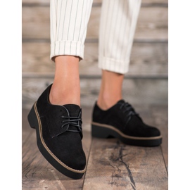 SHELOVET Chaussures en daim noires le noir 3