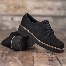 SHELOVET Chaussures en daim noires le noir 4