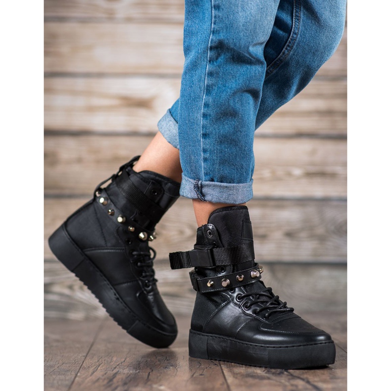 Diamantique Bottes hautes noires le noir 2