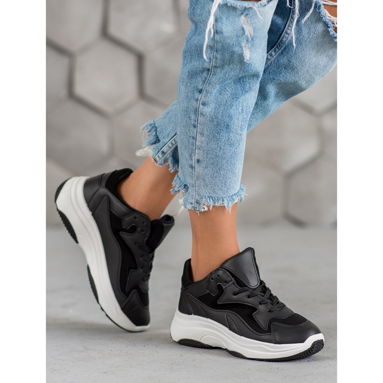 SHELOVET Baskets de sport noir 1