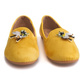 Ballerines en daim à la racine des cheveux 9988 Jaune 1