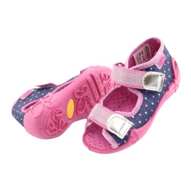 Chaussures pour enfants Befado 242P093 bleu marin rose gris 4