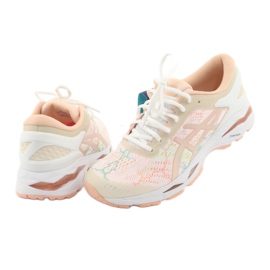 Chaussures de course Asics gel Kayano 24 Lite Show W T8A9N-0101 blanche brun orange vert 5