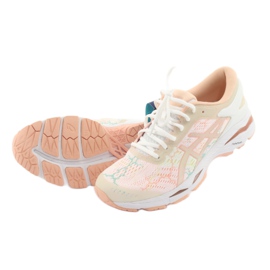 Chaussures de course Asics gel Kayano 24 Lite Show W T8A9N-0101 blanc brun orange vert 4