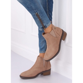 Bottines Chelsea beiges pour femme 8B978 Kaki 2 Bottines Chelsea beiges pour femme 8B978 Kaki 2