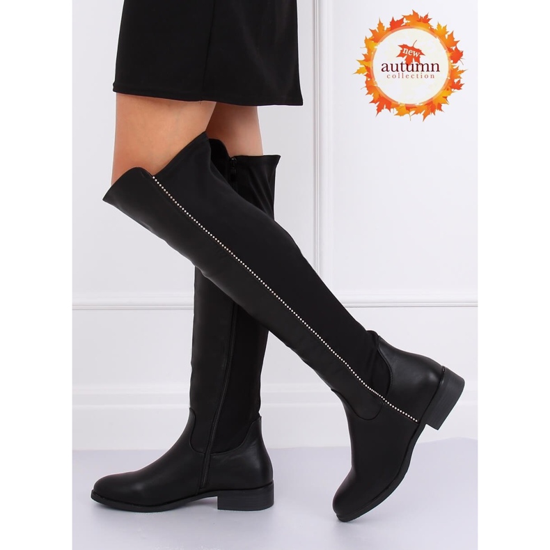 Bottes d'équitation à tige souple noir 17005A-128 Noir 1