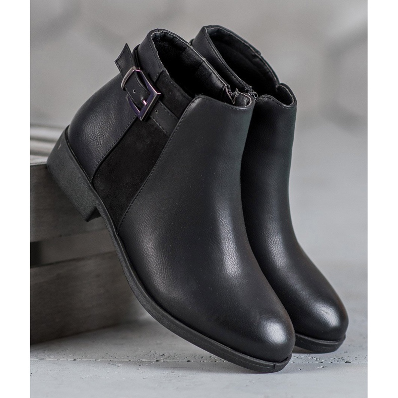 Abloom Bottes à talons plats noir 1