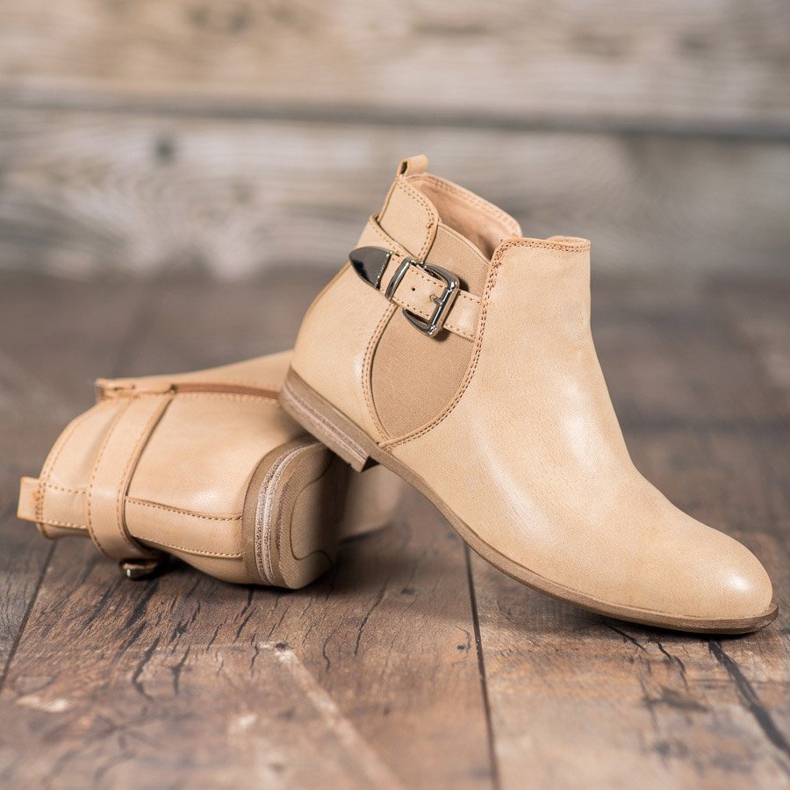 Sixth Sense Bottes en cuir écologique avec boucle brun 1 Sixth Sense Bottes en cuir écologique avec boucle brun 1