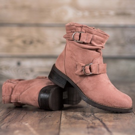 SDS Bottines en daim rose 4