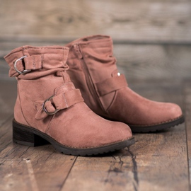 SDS Bottines en daim rose 5