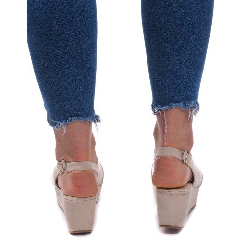 Sandales Compensées 3H096 Beige 1