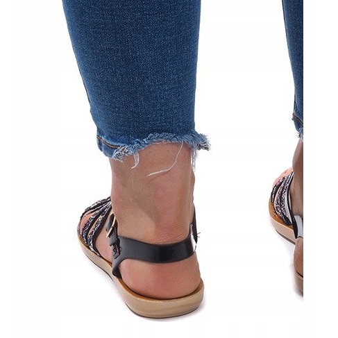 Sandales 3-8 Noir avec Brocart 2