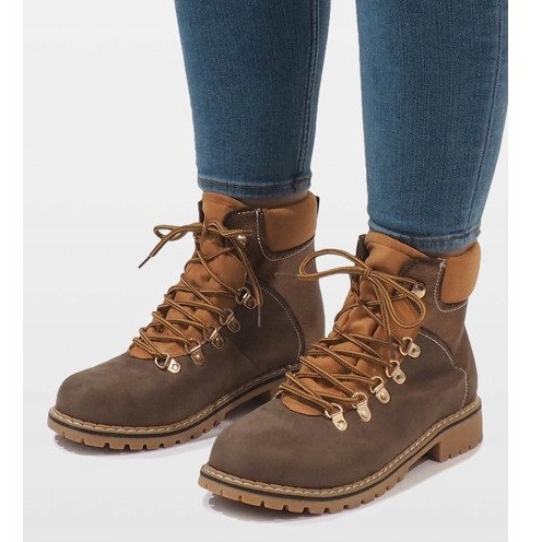 Boots femme daim camel BK-29 brun 1