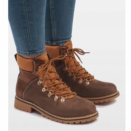Boots femme daim camel BK-29 brun 2
