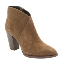 Badura Bottines en daim sur le poteau brun 1
