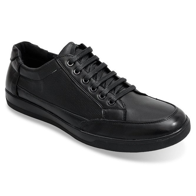 Chaussures en cuir à lacets LJ19 Noir le noir 1