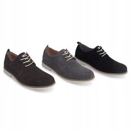 Chaussures à Lacets en Cuir LJ12 Noir 1